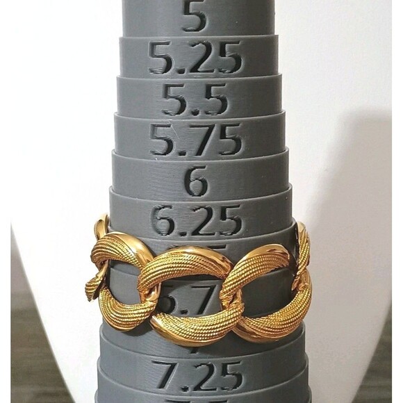 Napier Textured Gold Tone Link Bracelet Earring Vintage Set - Picture 4 of 8